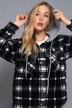 Load image into Gallery viewer, Plaid Print Hoodie Fleece Jacket