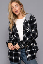 Load image into Gallery viewer, Plaid Print Hoodie Fleece Jacket