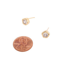 Load image into Gallery viewer, 14k Gold Dipped Cz Stone Stud Earring