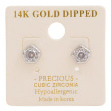 Load image into Gallery viewer, 14k Gold Dipped Cz Stone Stud Earring