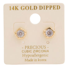 Load image into Gallery viewer, 14k Gold Dipped Cz Stone Stud Earring