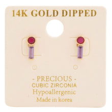 Load image into Gallery viewer, 14k Gold Dipped Cz Stone Stud Earring