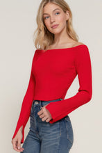 Load image into Gallery viewer, Long flare slv off shoulder sweater