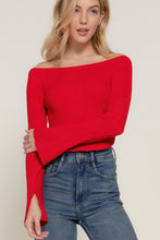 Load image into Gallery viewer, Long flare slv off shoulder sweater