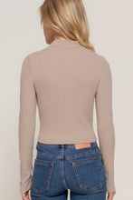 Load image into Gallery viewer, Long slv mock neck kyehole rib knit top