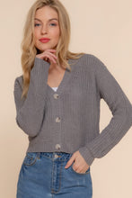 Load image into Gallery viewer, Long slv v-neck sweater cardigan