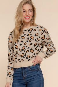 Long Slv Animal Jacquard Sweater