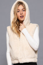 Load image into Gallery viewer, Hoodie Faux Fur Vest