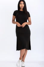 Load image into Gallery viewer, Side slit comfy midi dress