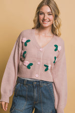 Load image into Gallery viewer, Mid cropped flower cardigan