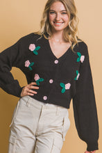 Load image into Gallery viewer, Mid cropped flower cardigan