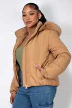 Load image into Gallery viewer, Insulated Zip-up Faux Fur Hooded Jacket