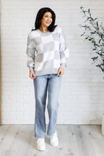 Load image into Gallery viewer, Check Yourself Checkered Sweater in Grey - Also in Plus