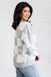 Check Yourself Checkered Sweater in Grey - Also in Plus