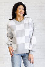 Load image into Gallery viewer, Check Yourself Checkered Sweater in Grey - Also in Plus