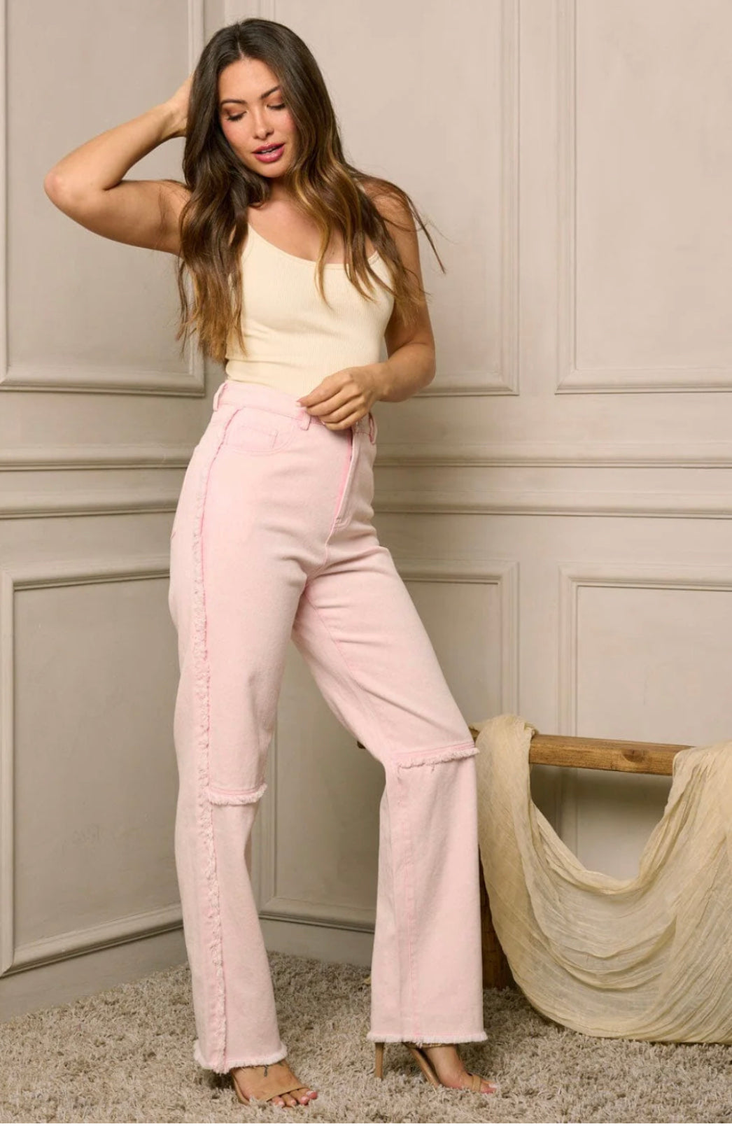 Pink High Waist Denim