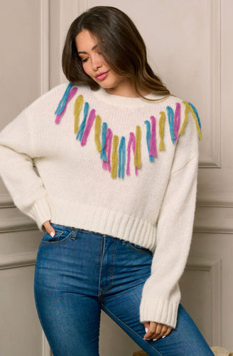 Colorful Tassel Sweater