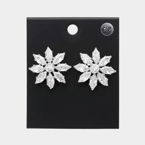 Flower Stud CZ Earrings