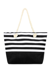 Black Stripe Tote Bag