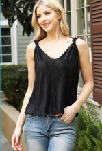 Load image into Gallery viewer, Black Velvet Cord Tank