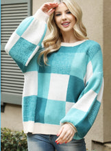 Load image into Gallery viewer, Blue Block Sweater