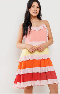 Tiered Colorblock Dress