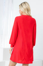 Load image into Gallery viewer, Red Swiss Dot Shift Dress
