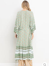 Load image into Gallery viewer, Green Print Kimono