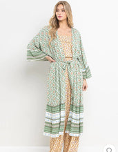Load image into Gallery viewer, Green Print Kimono