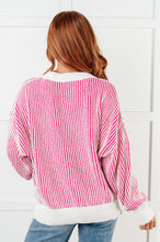 Load image into Gallery viewer, Least High Maintenance Contrast Trim Sweater in Pink - Also in Plus