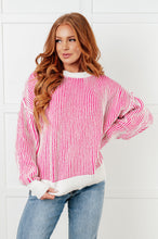 Load image into Gallery viewer, Least High Maintenance Contrast Trim Sweater in Pink - Also in Plus