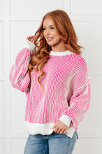 Load image into Gallery viewer, Least High Maintenance Contrast Trim Sweater in Pink - Also in Plus