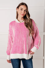 Load image into Gallery viewer, Least High Maintenance Contrast Trim Sweater in Pink - Also in Plus