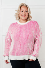 Load image into Gallery viewer, Least High Maintenance Contrast Trim Sweater in Pink - Also in Plus