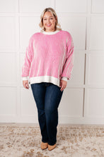 Load image into Gallery viewer, Least High Maintenance Contrast Trim Sweater in Pink - Also in Plus