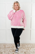 Load image into Gallery viewer, Least High Maintenance Contrast Trim Sweater in Pink - Also in Plus