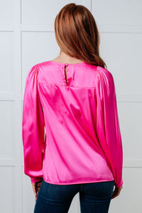 Not Exaggerating Satin Puff Sleeve Blouse - Also in Plus