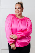 Load image into Gallery viewer, Not Exaggerating Satin Puff Sleeve Blouse - Also in Plus