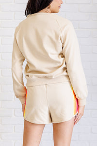 Retro Rainbow Shorts Set in Tan - Also in Plus