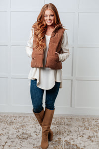 Pick Me Up Corduroy Puffer Vest - Also in Plus