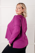 Load image into Gallery viewer, Simply Basic Ribbed Hacci Sweater in Light Plum