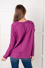 Load image into Gallery viewer, Simply Basic Ribbed Hacci Sweater in Light Plum