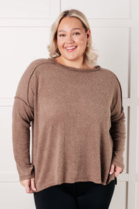 Simply Basic Ribbed Hacci Sweater in Mocha - Also in Plus