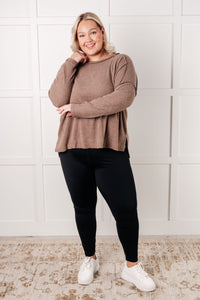 Simply Basic Ribbed Hacci Sweater in Mocha - Also in Plus