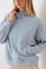 Load image into Gallery viewer, Le Lis Half Zip Drawstring Mock Neck Hoodie