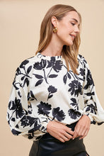 Load image into Gallery viewer, Annie Wear Frill Printed Balloon Sleeve Blouse