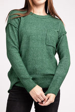 Load image into Gallery viewer, Melange Hi-Low hem Round Neck Sweater