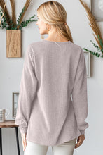 Load image into Gallery viewer, Heimish BOO Round Neck Long Sleeve Ribbed T-Shirt