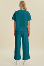 Load image into Gallery viewer, Double Take Full Size Texture Round Neck Short Sleeve Top and Pants Set