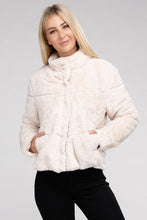 Load image into Gallery viewer, Fluffy Zip-Up Sweater Jacket